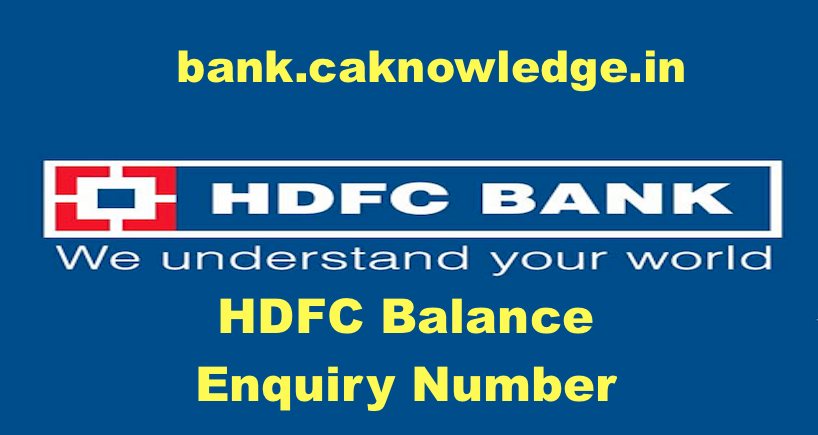 HDFC Balance Enquiry Number