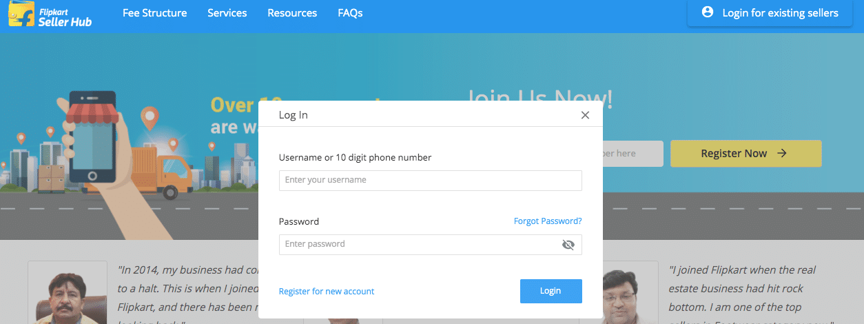 Flipkart Seller Login