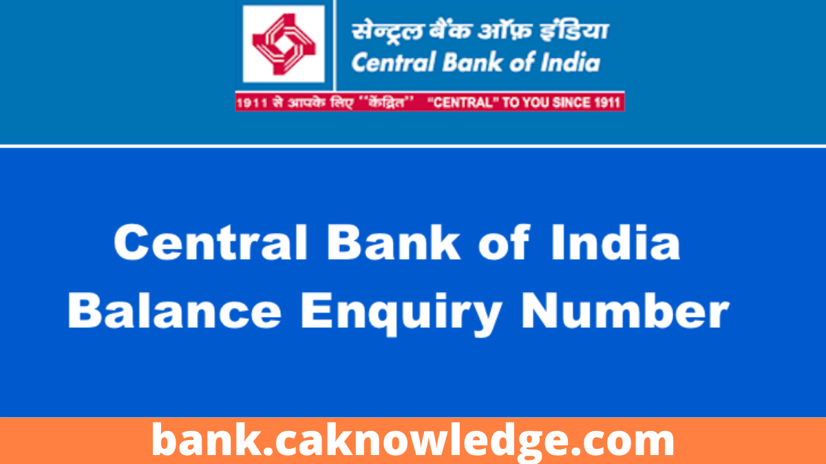 Central Bank of India Balance Enquiry