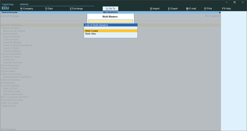 How to create Groups in Tally image 4