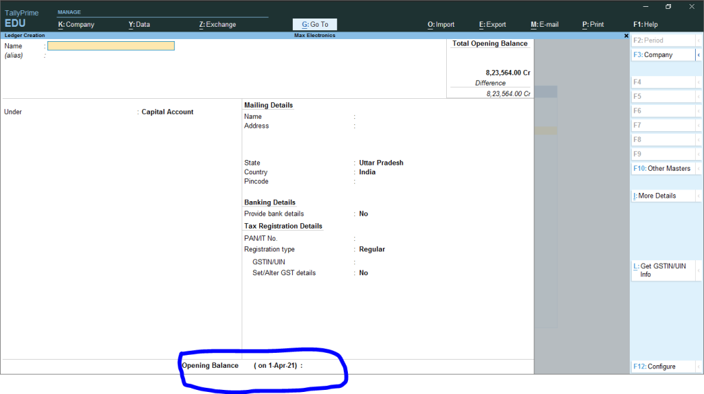 Opening Balance in Tally image 3